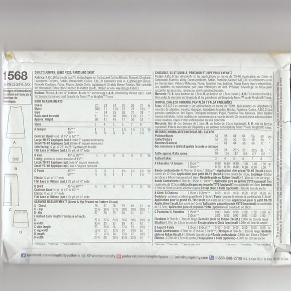 Lot of 4 Unused Uncut Simplicity Sewing Patterns Girls Sizes 3-8 Dress Jumper + - Picture 3 of 5